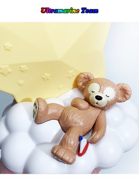 日本东京迪士尼乐园 秋冬星星达菲甜梦睡在云朵上小夜灯摆件