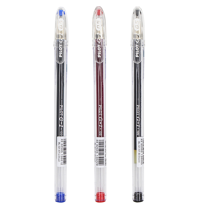日本PILOT百乐G-1速干中性笔BL-G1-5学生用考试水笔签字黑红色0.5 - 图0