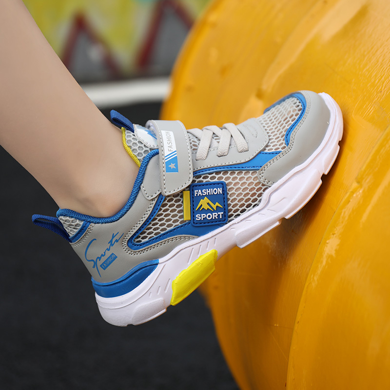 男童运动鞋2023新款夏季网面透气镂空儿童鞋子单网中大童男孩网鞋