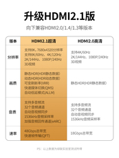 Кабель HDMI 绿联hdmi高清线2.1 连接线8k电视60hz/144hz电脑笔记本显示器投影