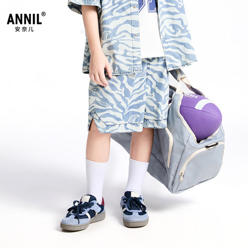 【商场同款】安奈儿童装男童牛仔中裤夏新款五分裤子AB526640 - 图0