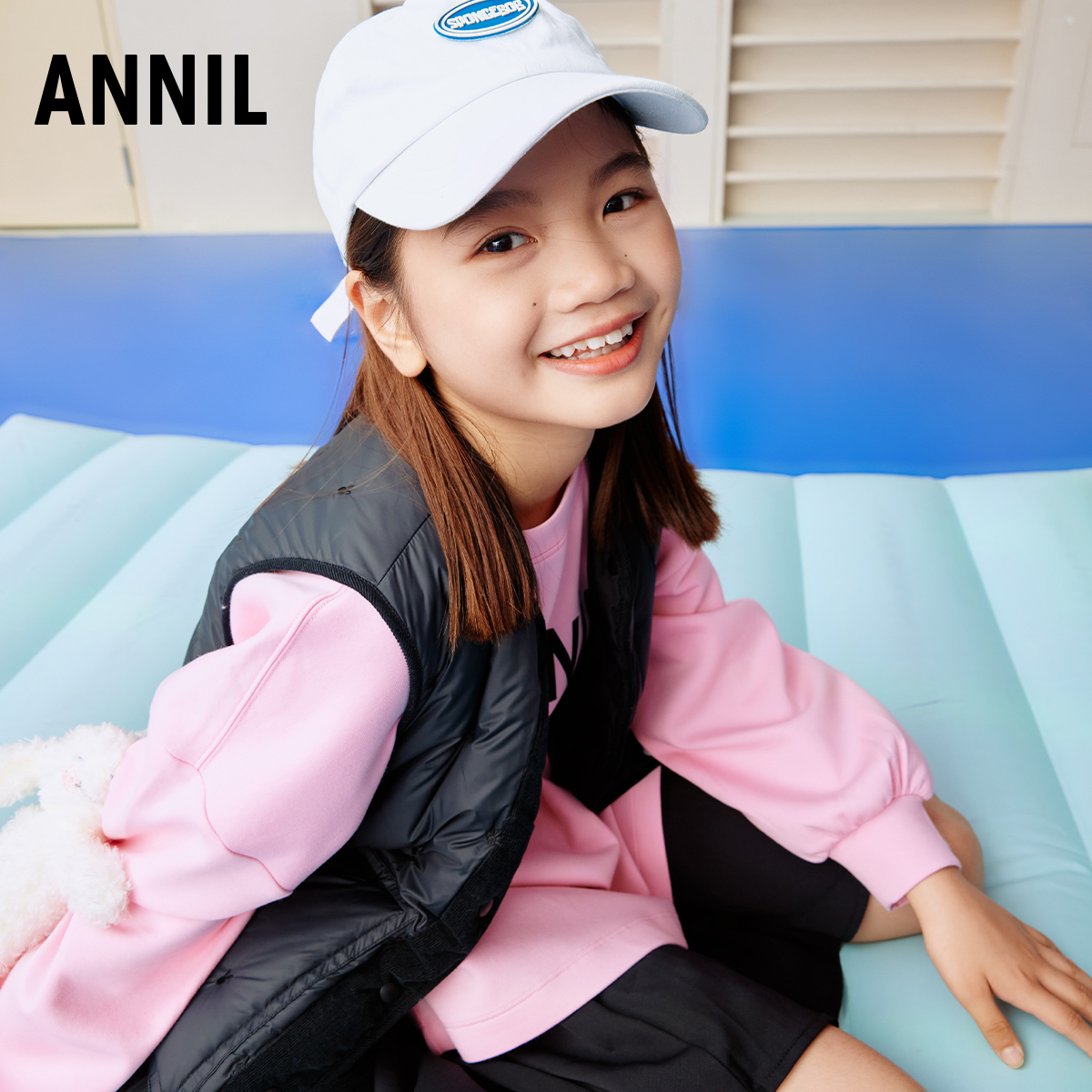 Annil 安奈儿 2022冬新款女童火山岩自发热羽绒马甲外套 （110~170码）4色