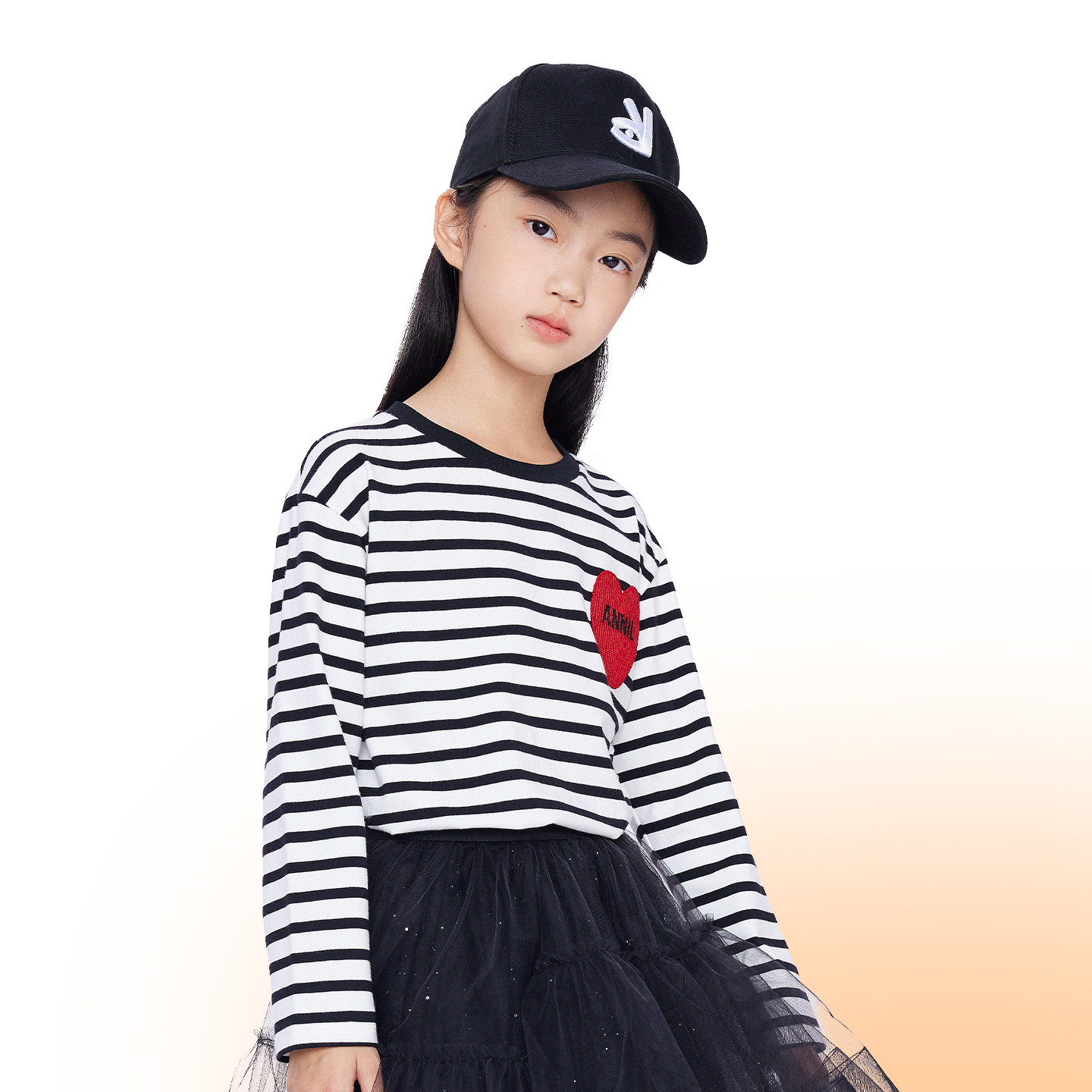 安奈儿女童圆领条纹T长袖T恤针织衫秋新款学院风内搭打底衫,淘宝优惠券,粉丝福利购,淘宝优惠卷