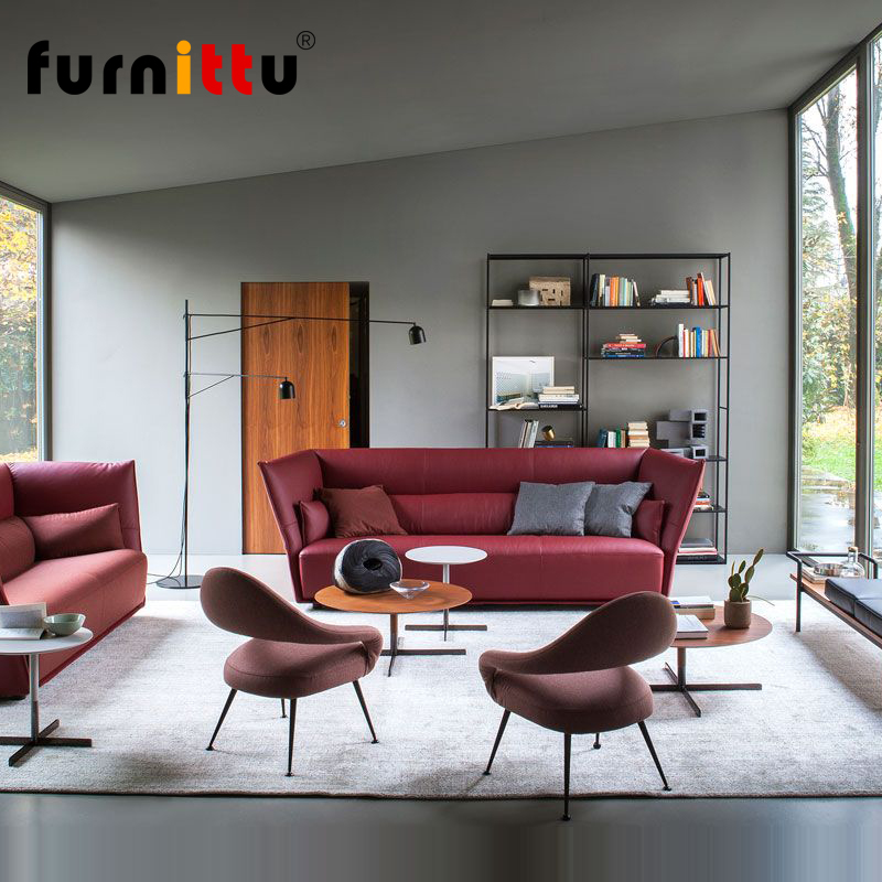 furnittu设计师家具 poltronafrau Almo sofa/阿尔莫办公皮艺沙发 - 图1