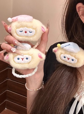 卡通毛绒帽子奶萌小羊发圈