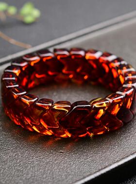 亚克力手链 复古红色手牌手链气质时尚手工百搭编织民族风