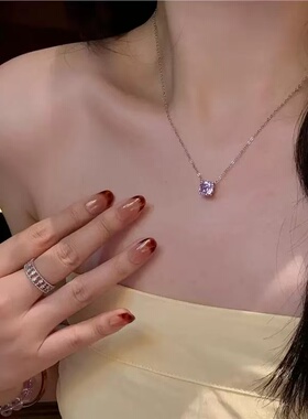 合金项链 紫菱花精致百搭项链设计感满满轻奢时尚简约经典气质