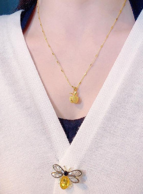 合金项链 秋冬可调节爆闪苹果项链初秋极简慵懒洋气百搭时尚轻奢