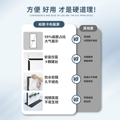 丽屏展架80x180软膜立屏广告牌立式落地海报制作门型易拉宝展示架 - 图2