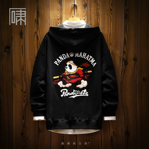 Демисезонная мультяшная бархатная японская толстовка с капюшоном, трендовая шапка, куртка, с медвежатами, оверсайз