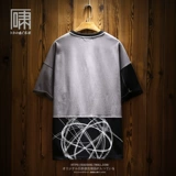 [Сломанный код] Датчики дизайна хип -хопа Guo Chao, переключение пяти -паккола -рукав T -Fork Men's Street Hiphop Tid