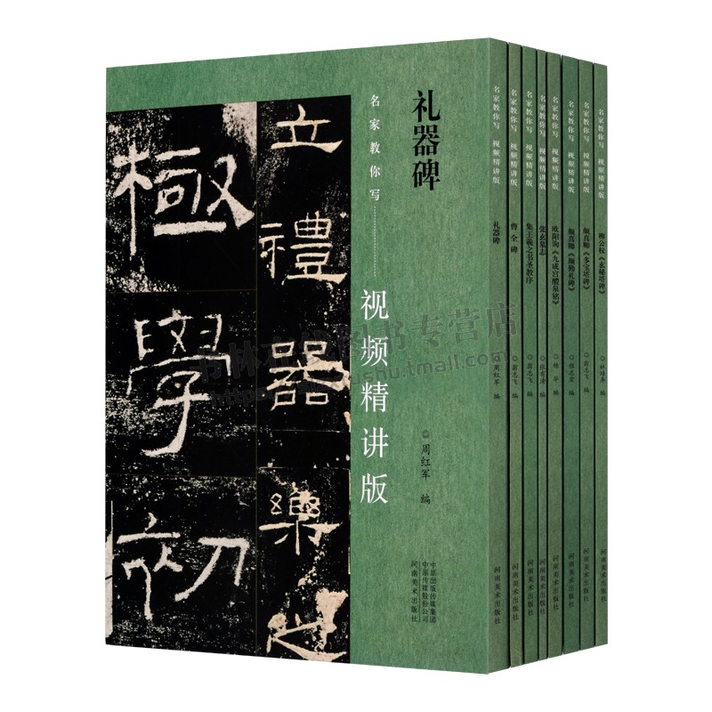 名家教你写视频精讲版系列(共八册)集王羲之书圣教序玄妙塔碑九城宫醴泉铭多宝塔碑张玄墓志颜卿礼碑 书法教材 河南美术出版社