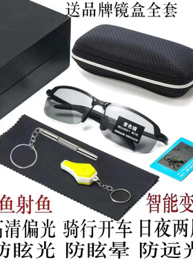 墨镜钓鱼日夜两用变色偏光镜