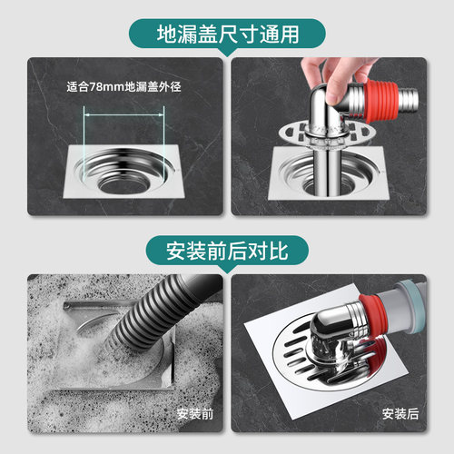 洗衣机下水管三头通地漏专用接头排水防臭溢水卫生间分流器一分二 - 图0