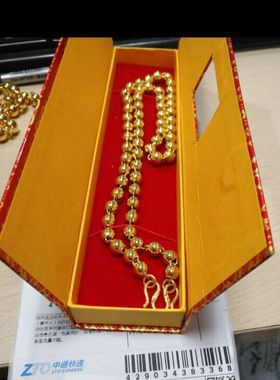 越南沙金佛珠空心加厚不褪色链子