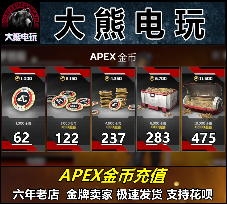 Apex英雄金币充值Origin通行证代充2150硬币6700点数11500 steam-图2