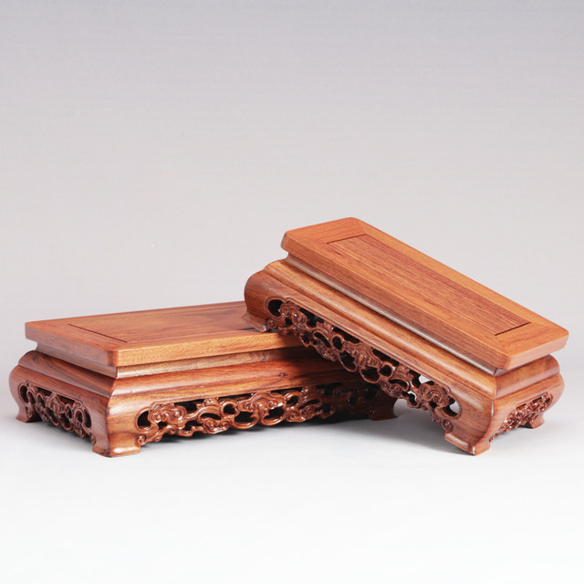 African rosewood ebony square table solid wood vase bonsai fish tank ornaments Buddha statue antique jade porcelain base