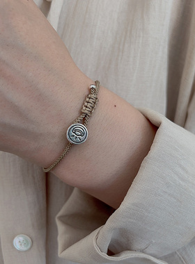 「小财宝」原创设计S925纯银碎银盘缠元宝纽扣国潮新中式女生手绳