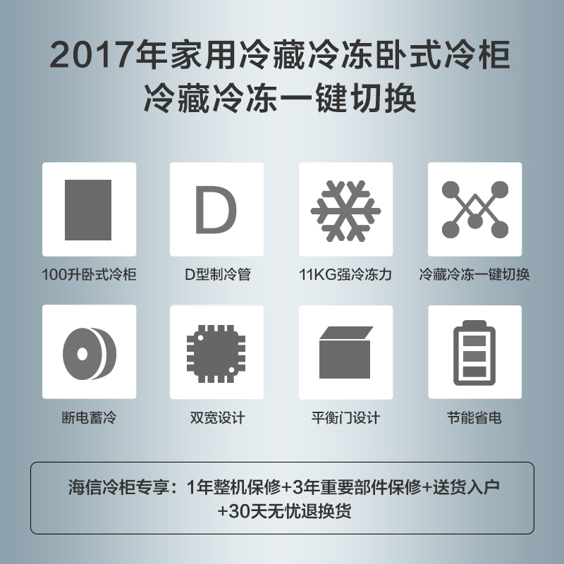 家用小型冷藏冷冻迷你冷柜卧式 冰柜 A 100N BC BD 海信 Hisense 家用小型冷藏冷冻迷你冷柜卧式 冰柜 A 100N BC BD 海信 Hisense