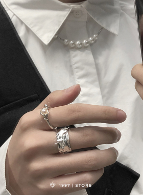 ncm极简山本暗黑风锡纸开口戒指