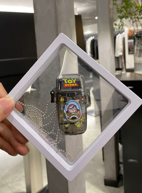 圆珠链情侣粉色火焰打火机项链