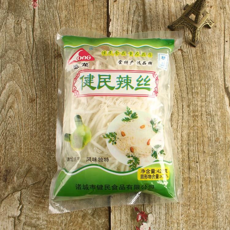 现货山东诸城特产健民辣丝子辣菜芥菜丝5袋*420克下饭菜咸菜呛鼻 - 图0