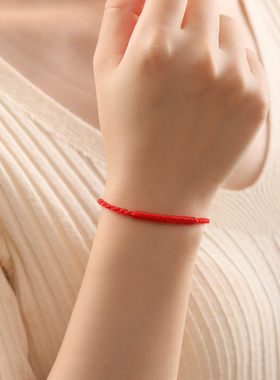 2026马年本命年手链女手工编织金刚结红色小手绳男婴儿童宝宝脚绳