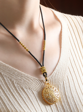 越南沙金八宝罗盘吊坠