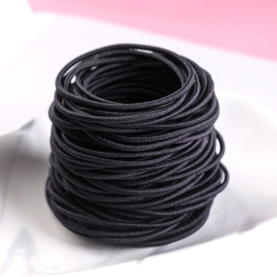 Black small high elastic rubber ring durable headband for men and women