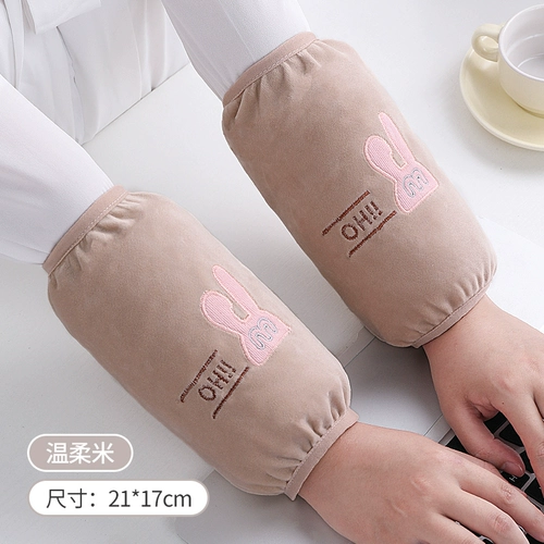 Нарукавники, длинный утепленный искусственный рабочий бархатный милый комплект для школьников