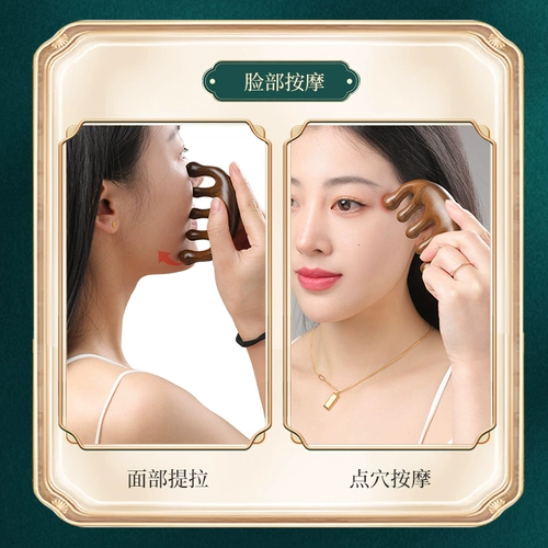 Массажный гребень сандаловой головы головы меридианы кожи головы фолликулы лиц Дногим