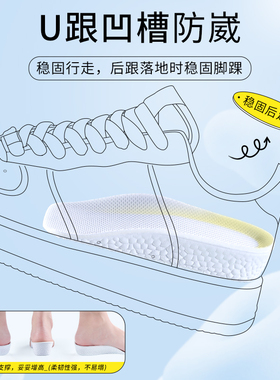 女士足弓支撑增高鞋垫白色的
