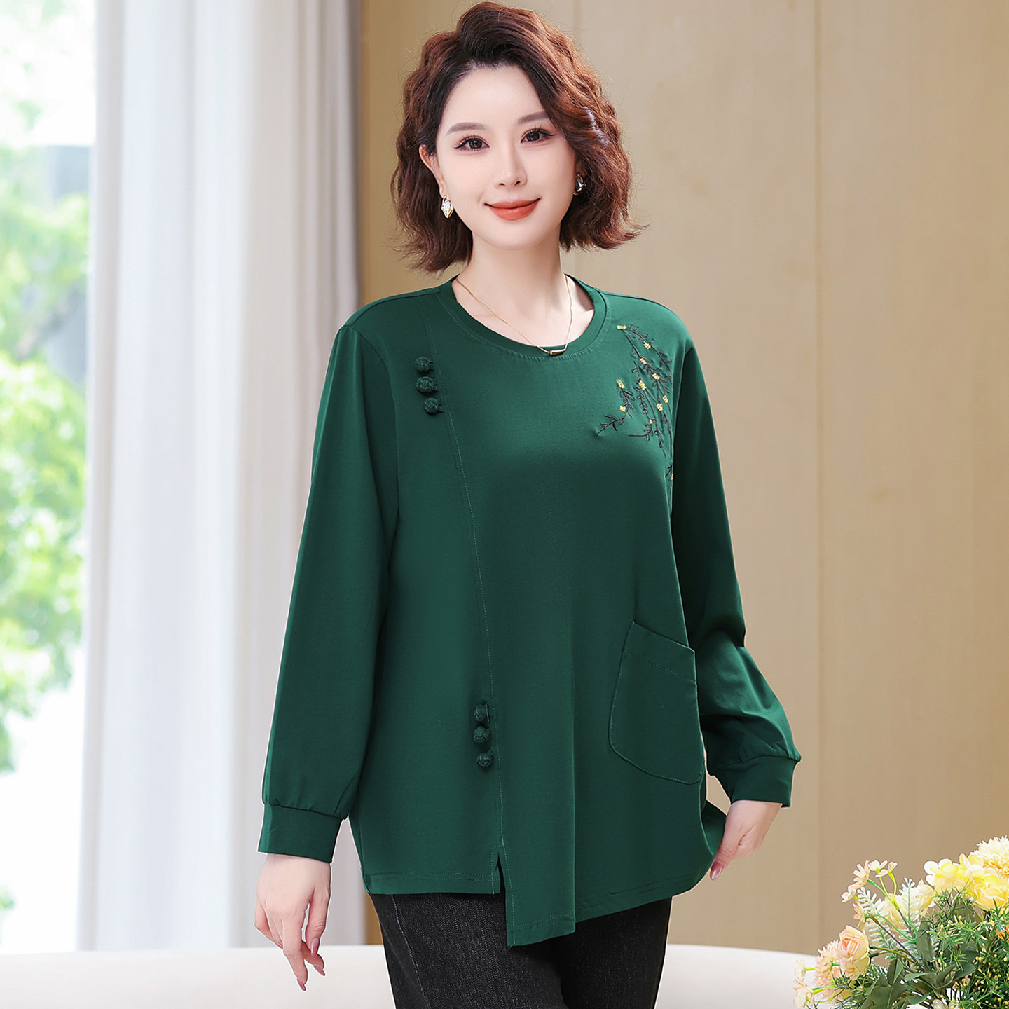 200斤胖妈妈装春季长袖T恤新款中老年女装宽松大码纯棉上衣打底衫,淘宝优惠券,粉丝福利购,淘宝优惠卷