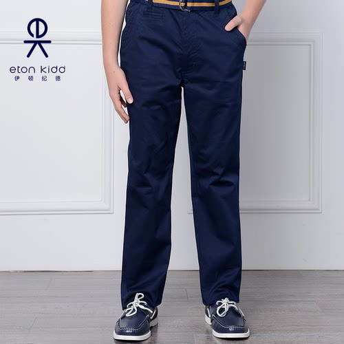 伊顿纪德校服裤子纯棉休闲裤16K105薄款男童学院风长裤16K104惠 - 图0