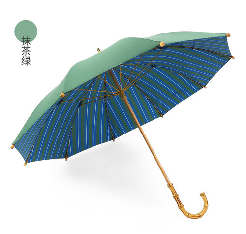 环保手开礼盒装竹制复古男女双层伞面长柄伞防晒防风晴雨创意雨伞 - 图0