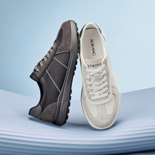 奥康 男鞋2026春季新款德训鞋复古经典时尚休闲运动鞋平底板鞋 - 图1