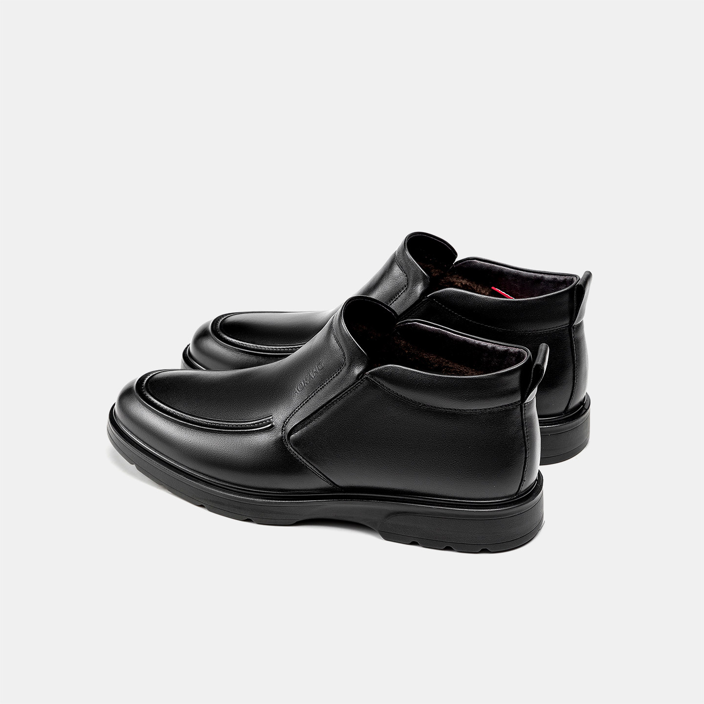 奥康 男鞋2025冬季新款乐福鞋一脚蹬中帮加绒保暖正装商务德比鞋,淘宝优惠券,粉丝福利购,淘宝优惠卷