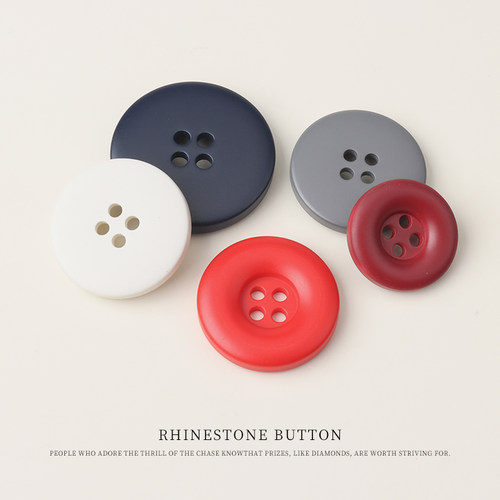 毛呢大衣风衣扣子儿童外套毛衣衬衫扣加厚大圆边树脂彩色烤漆纽扣 - 图1