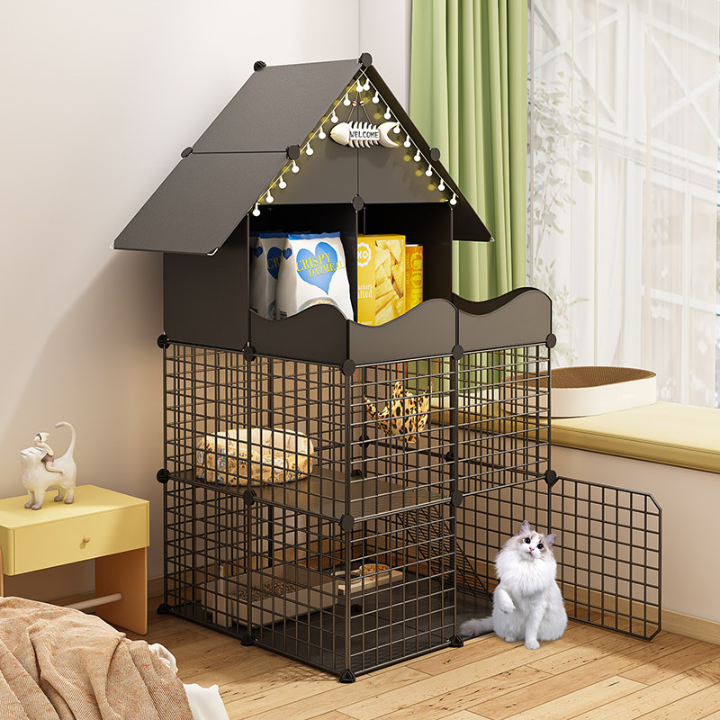大猫笼子家用室内猫屋猫窝厕所猫砂盆一体小户型猫城堡猫别墅空笼,淘宝优惠券,粉丝福利购,淘宝优惠卷