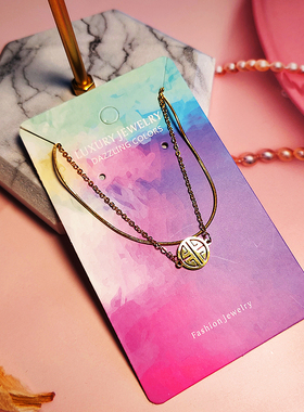 蒙古元素双喜手链 女钛钢18K金色双层百搭简约保色民族风细款饰品