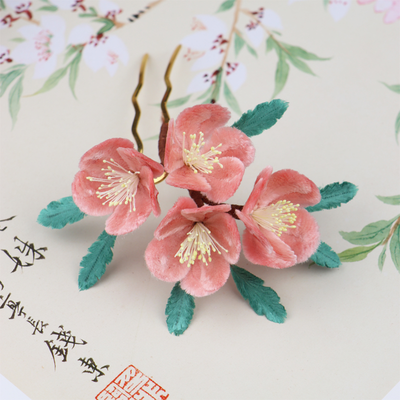 diy非遗绒花翻糖花心花蕊缠花绒花古风发簪和风发饰热缩手工材料 - 图3