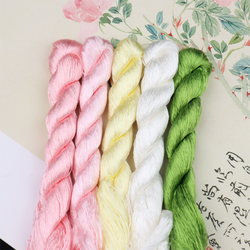 非遗绒花蚕丝线无捻免劈丝发簪发夹diy材料苏绣缠花丝线渐变手工,淘宝优惠券,粉丝福利购,淘宝优惠卷
