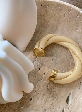 法国小众Aureli*Bider*an复古珐琅釉大号扭纹麻花手镯女SaSa同款