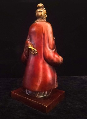 纯铜紫阳真人铜像黄铜紫玄真人全铜家居供奉铜器摆件高30厘米