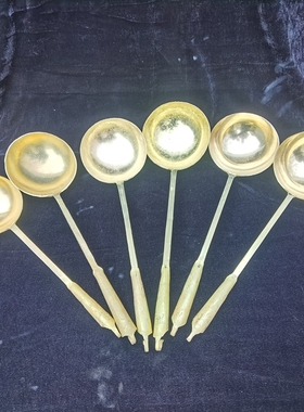 纯铜勺子铲子黄铜汤勺饭勺炒菜黄铜铲子锅铲手工打造家居厨房用具