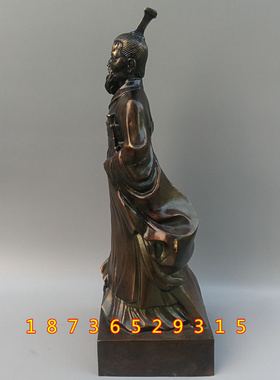 纯黄铜大号站像屈子中国古代