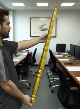 纯铜打神鞭法器打王鞭黄铜金锏方锏赵公明双锏姜子牙摆件龙头杖