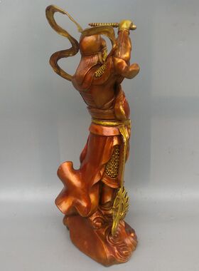 纯铜王天君铜像桌面摆件