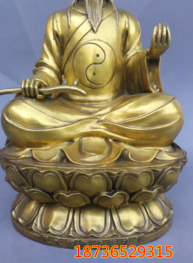 纯铜杨公神像救贫仙师招财风水杨筠松祖师爷铜像摆件工艺品