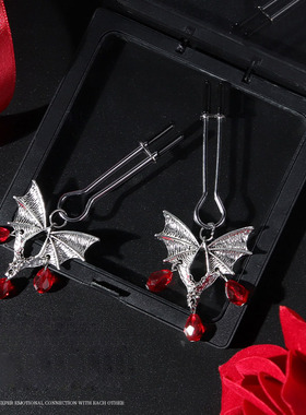 夹子道具蝙蝠红宝石夹